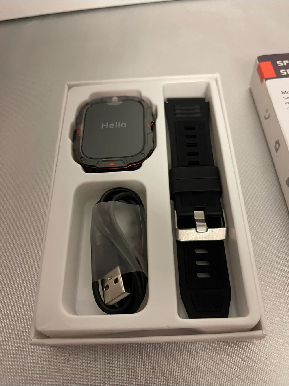 Sports Smart Watch QX12 with Black Band - Unbranded Build in Flashlight NIP